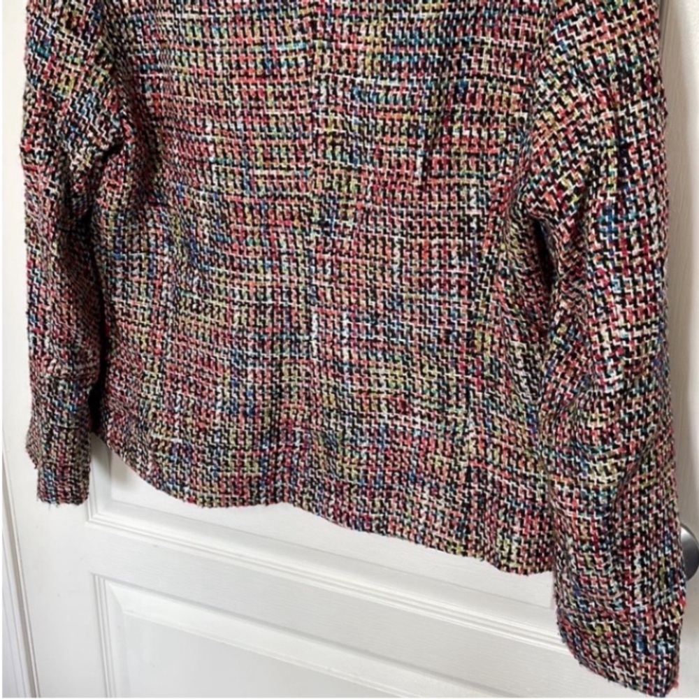 Vintage Sag Harbor Blazer Wool Blend Woven 80s Colorful Pink Orange Blue Green - Picture 8 of 16